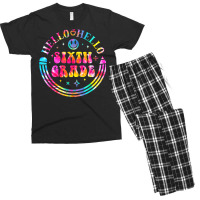 Tie Dye Hello 6th Grade Team Teacher Student Back To School Men's T-shirt Pajama Set | Artistshot