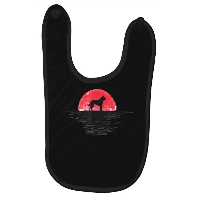 Belgian Malinois Japanese Sunset Retro Dog Red Baby Bibs by Deluxe | Artistshot