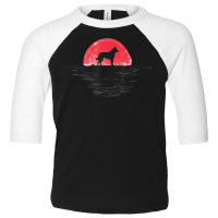 Belgian Malinois Japanese Sunset Retro Dog Red Toddler 3/4 Sleeve Tee | Artistshot