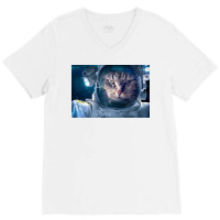 Cat. Astronauts,  Space, Stars, Astronaut, Galaxy, Moon, Planets, Cool V-neck Tee | Artistshot