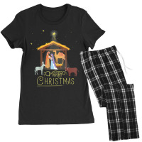 Merry Christmas - Nativity Scene North Star - Baby Jesus Women's Pajamas Set | Artistshot