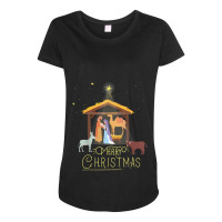 Merry Christmas - Nativity Scene North Star - Baby Jesus Maternity Scoop Neck T-shirt | Artistshot