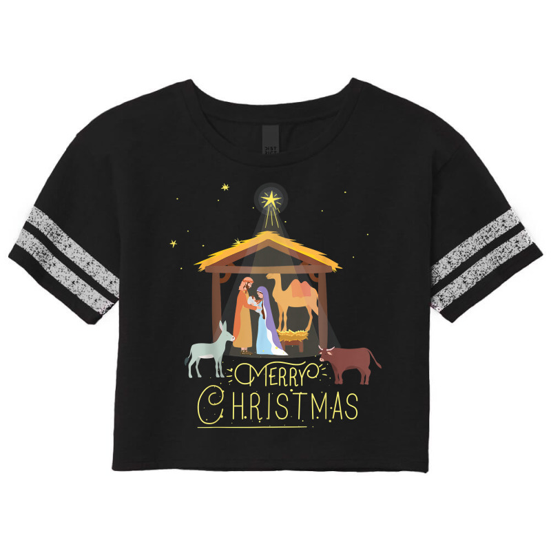 Merry Christmas - Nativity Scene North Star - Baby Jesus Scorecard Crop Tee by ArtistDax | Artistshot