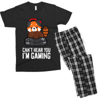 Red Panda Gaming Can't Hear You I'm Gaming Red Panda Men's T-shirt Pajama Set | Artistshot