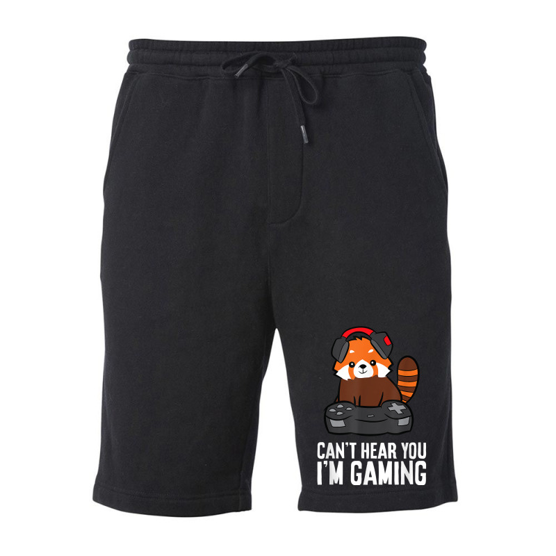 Red Panda Gaming Can't Hear You I'm Gaming Red Panda Fleece Short | Artistshot