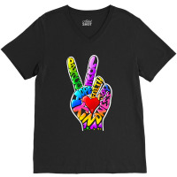 Peace Love Hope Joy Faith Kindness Word Art By Tangie Marie V-neck Tee | Artistshot