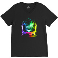 Astronaut Cat V-neck Tee | Artistshot