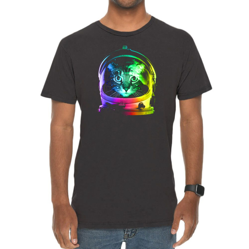 Astronaut Cat Vintage T-shirt | Artistshot