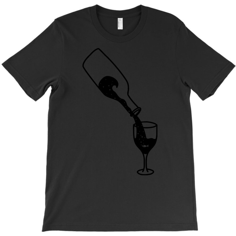 Wine Glass T  Shirt Wine Bottle Red Wine Fish Ocean Funny Gift T  Shir T-shirt | Artistshot