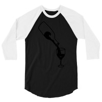 Wine Glass T  Shirt Wine Bottle Red Wine Fish Ocean Funny Gift T  Shir 3/4 Sleeve Shirt | Artistshot