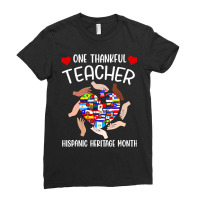 One Thankful Teacher Hispanic Heritage Month Countries Flags Ladies Fitted T-shirt | Artistshot