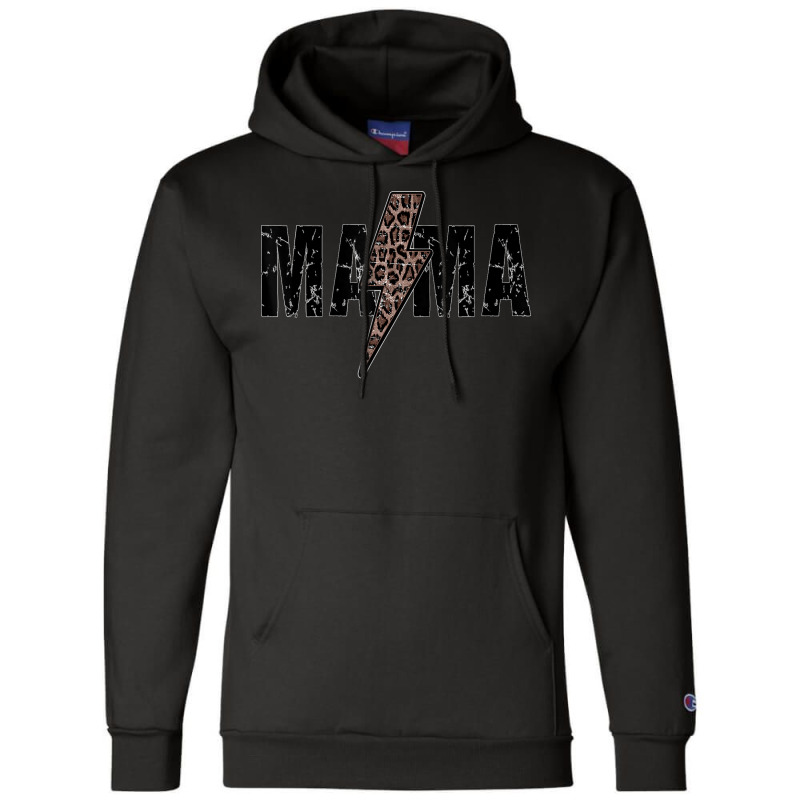 Mama Lightning Bolt Leopard Cheetah Print Mother's Day Champion Hoodie by MICHAELFRANCISSMITH | Artistshot