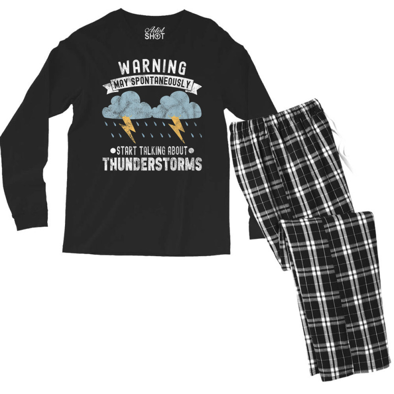 Storm Chaser Thunderstorm Storm Chasing Tornado Men's Long Sleeve Pajama Set by Uniform | Artistshot