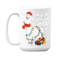 Fa La La Llama Funny Christmas Christmas Lllama Lover 15 Oz Coffee Mug | Artistshot