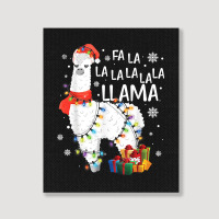 Fa La La Llama Funny Christmas Christmas Lllama Lover Portrait Canvas Print | Artistshot