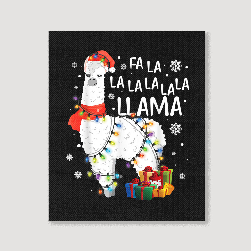 Fa La La Llama Funny Christmas Christmas Lllama Lover Portrait Canvas Print | Artistshot