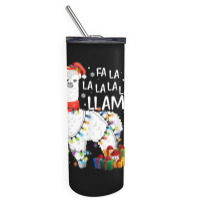 Fa La La Llama Funny Christmas Christmas Lllama Lover Skinny Tumbler | Artistshot