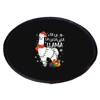 Fa La La Llama Funny Christmas Christmas Lllama Lover Oval Patch | Artistshot