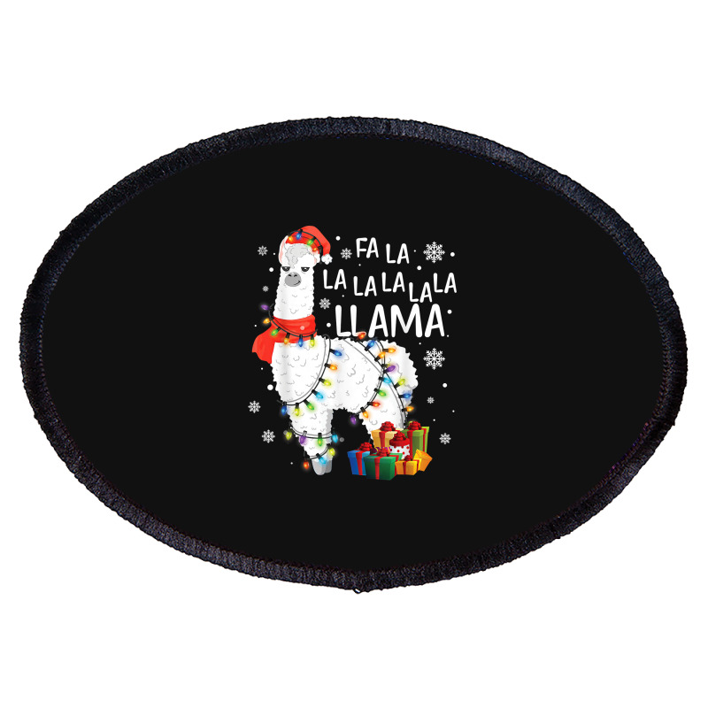 Fa La La Llama Funny Christmas Christmas Lllama Lover Oval Patch | Artistshot