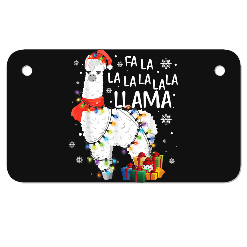 Fa La La Llama Funny Christmas Christmas Lllama Lover Motorcycle License Plate | Artistshot