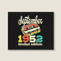 70th Birthday September 1952 Retro Cassette Limited Edition Landscape Canvas Print | Artistshot