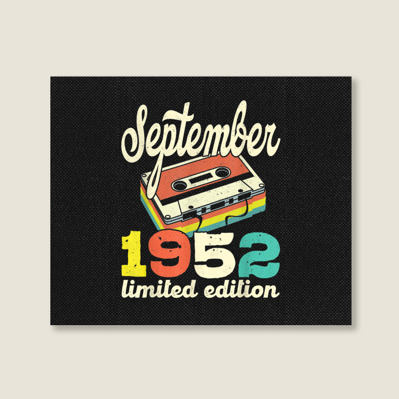 70th Birthday September 1952 Retro Cassette Limited Edition Landscape Canvas Print | Artistshot