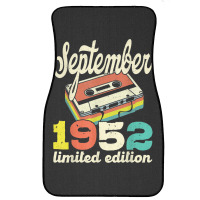 70th Birthday September 1952 Retro Cassette Limited Edition Front Car Mat | Artistshot