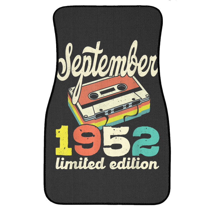 70th Birthday September 1952 Retro Cassette Limited Edition Front Car Mat | Artistshot