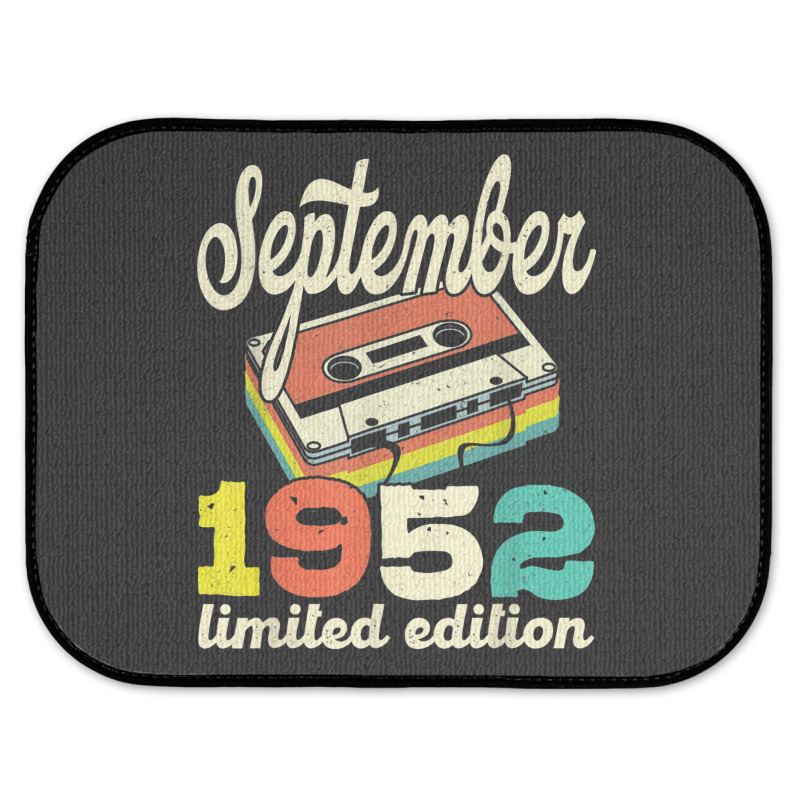 70th Birthday September 1952 Retro Cassette Limited Edition Rear Car Mat | Artistshot