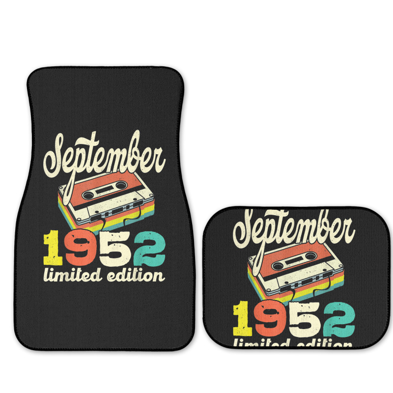 70th Birthday September 1952 Retro Cassette Limited Edition Full Set Car Mats | Artistshot