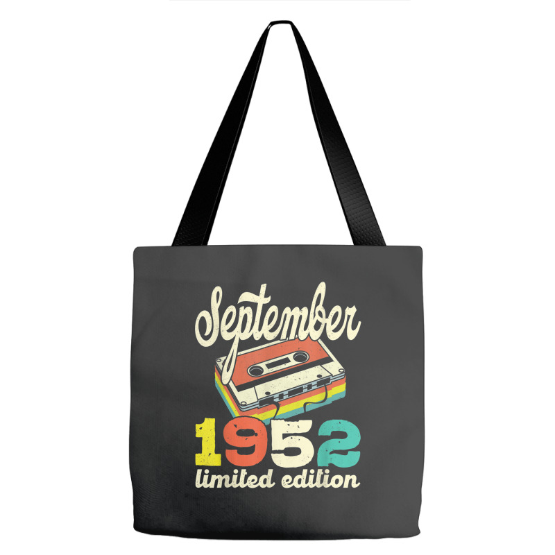 70th Birthday September 1952 Retro Cassette Limited Edition Tote Bags | Artistshot