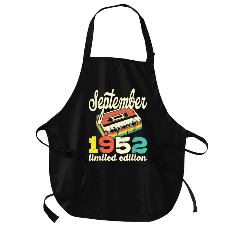 70th Birthday September 1952 Retro Cassette Limited Edition Medium-length Apron | Artistshot