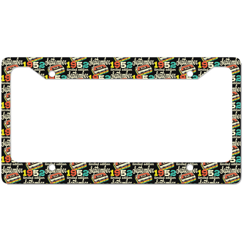 70th Birthday September 1952 Retro Cassette Limited Edition License Plate Frame | Artistshot