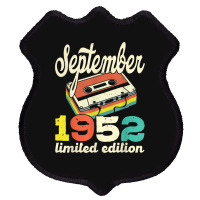 70th Birthday September 1952 Retro Cassette Limited Edition Shield Patch | Artistshot