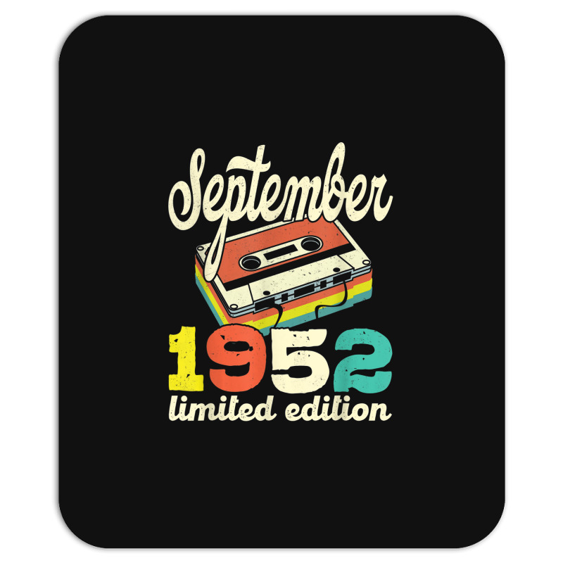 70th Birthday September 1952 Retro Cassette Limited Edition Mousepad | Artistshot