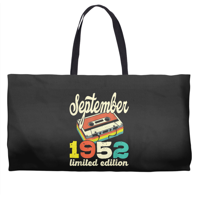 70th Birthday September 1952 Retro Cassette Limited Edition Weekender Totes | Artistshot