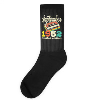 70th Birthday September 1952 Retro Cassette Limited Edition Socks | Artistshot