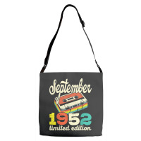 70th Birthday September 1952 Retro Cassette Limited Edition Adjustable Strap Totes | Artistshot