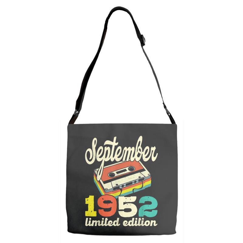 70th Birthday September 1952 Retro Cassette Limited Edition Adjustable Strap Totes | Artistshot