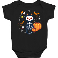 Scary Vampire Bat Skeleton Cat Pumpkin Halloween Baby Bodysuit | Artistshot