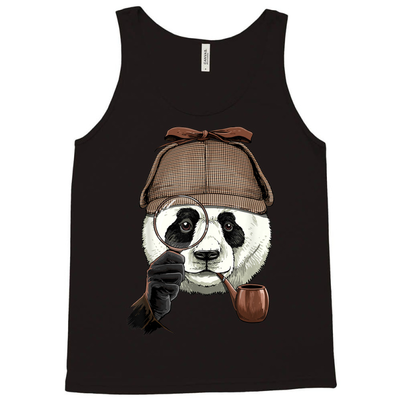 Detective Giant Panda Spy Investigator Wildlife Bear Lover Tank Top by Orchid | Artistshot