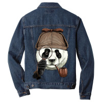 Detective Giant Panda Spy Investigator Wildlife Bear Lover Men Denim Jacket | Artistshot