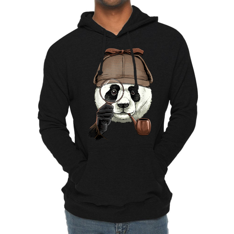 Detective Giant Panda Spy Investigator Wildlife Bear Lover Lightweight Hoodie by Orchid | Artistshot