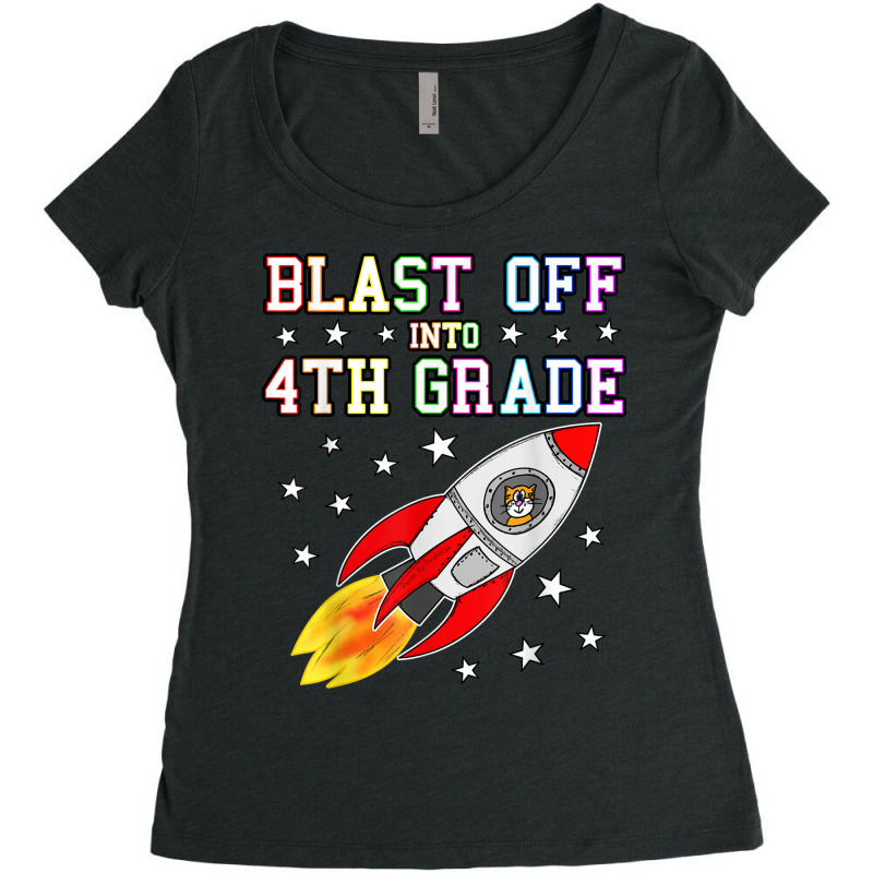 4th Grade Rocket Women's Triblend Scoop T-shirt by Color | Artistshot