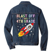 4th Grade Rocket Men Denim Jacket | Artistshot