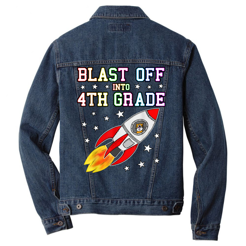 4th Grade Rocket Men Denim Jacket by Color | Artistshot