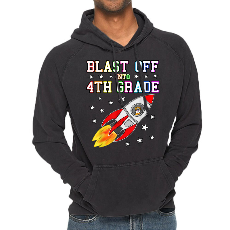 4th Grade Rocket Vintage Hoodie by Color | Artistshot