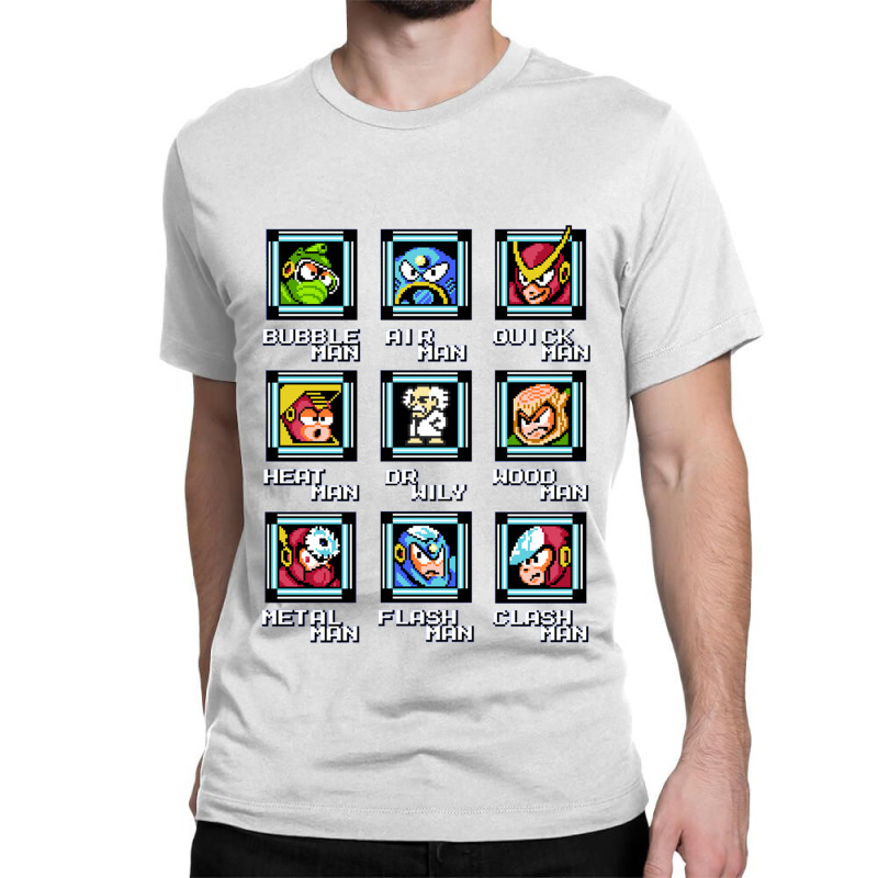 Nes Retro Video Game Mega Man Bosses Duvet Shirt Mug Sweater Classic T-shirt by CAROLEEGRAY | Artistshot