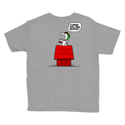 Snoopy: Curse You Red Baron! Youth Tee Designed By Pop Cultured