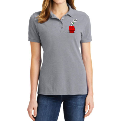 Snoopy: Curse You Red Baron! Ladies Polo Shirt Designed By Pop Cultured